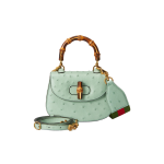 GUCCI Bamboo 1947 Bamboo handle lock Bamboo joint bag, mini women\'s handbag, light green