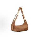 DIOR D-Journey Metal CD hook-shoulder strap bag, medium-sized women\'s camel brown