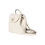 GUCCI GG Marmont Gold Logo drawstring versatile classic backpack mini Women\'s white