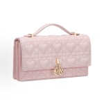 DIOR My Dior Mini Women\'s Pink handbag with heart pattern stitching