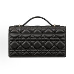 DIOR Lady Dior detachable jewelry chain flap closure single-shoulder crossbody clutch, regular women\'s black style