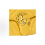 GUCCI GG Marmont herringbone design gold hardware single-shoulder bag, small size for women in yellow