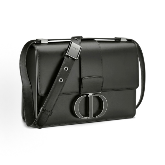 DIOR 30 Montaigne Montaigne series letter Logo bag, lid-opening box bag, single-shoulder crossbody bag for women, black