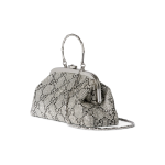 GUCCI La Famiglia Bamboo joint handbag, medium size for women, silver