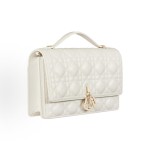 DIOR My Dior MISS DIOR detachable chain strap flap open and close wicker checkered single-shoulder crossbody bag, regular women\'s style, cream white