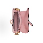 DIOR Saddle magnetic D-shaped buckle adjustable and detachable shoulder strap saddle bag, mini women\'s crossbody handbag, retro pink