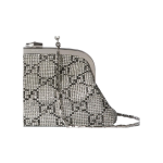 GUCCI La Famiglia Bamboo joint handbag, medium size for women, silver