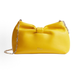 DIOR Bow hot-pressed gold-toned LOGO bow shaped clutch bag, single-shoulder bag, small size for women, yellow