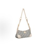 DIOR 30 Montaigne Gold finish metal CD logo single-shoulder bag Mini Women\'s denim blue with beige