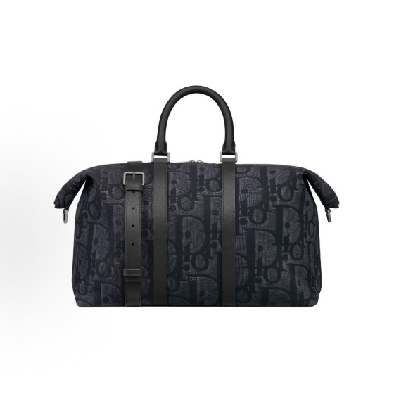 DIOR Weekender 50 detachable and adjustable shoulder strap zipper opening and closing single-shoulder crossbody handbag travel bag for men, black