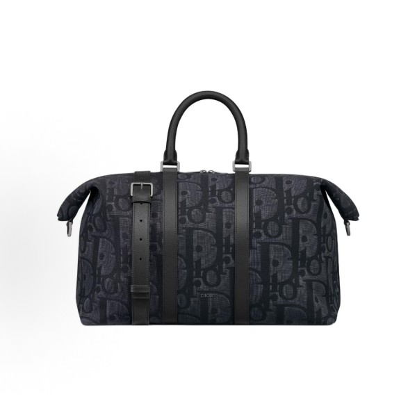 DIOR Weekender 50 detachable and adjustable shoulder strap zipper opening and closing single-shoulder crossbody handbag travel bag for men, black