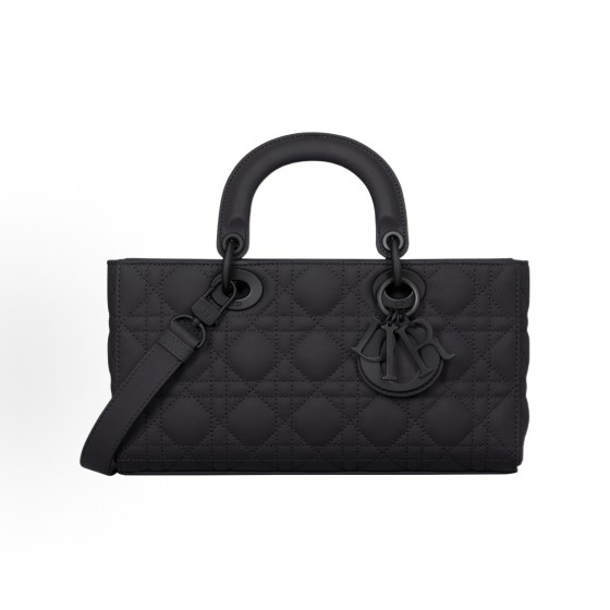 DIOR Lady D-JOY brand pendant Jacquard bag, single-shoulder crossbody handbag, medium size for women, black