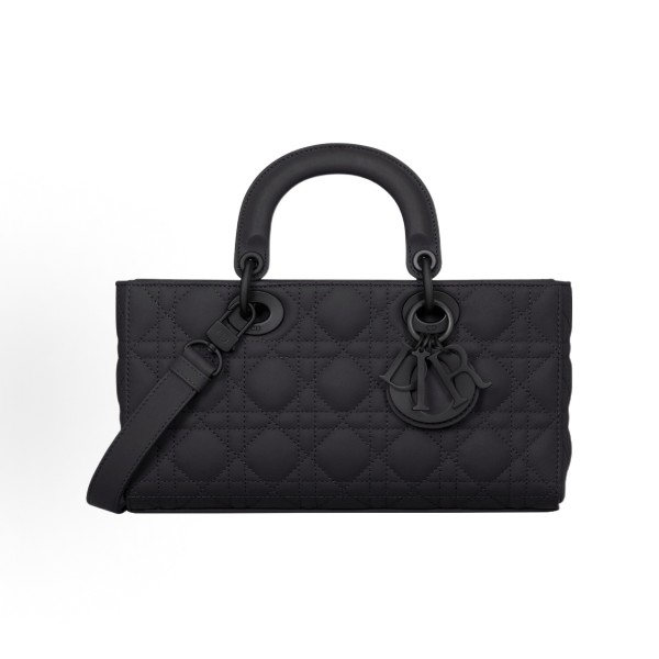 DIOR Lady D-JOY brand pendant Jacquard bag, single-shoulder crossbody handbag, medium size for women, black