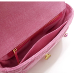 DIOR Caro detachable and adjustable chain link shoulder strap, large wire-patterned hand-held crossbody single-shoulder bag, medium size for women, bright pink