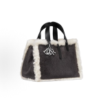 DIOR ToujoursDioralps Macrocannage stitched metal pendant single-shoulder handbag, medium size for women, anthracite grey