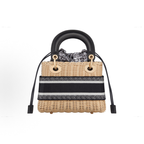 DIOR Lady D-Lite Plan de Paris pattern Princess Bag, one-shoulder crossbody handbag, mini women, black and white