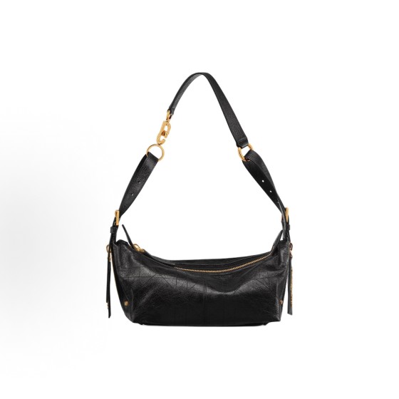 DIOR D-Journey Large wister-patterned dial line zipper opening and closing hand-held shoulder bag, small size for women, black