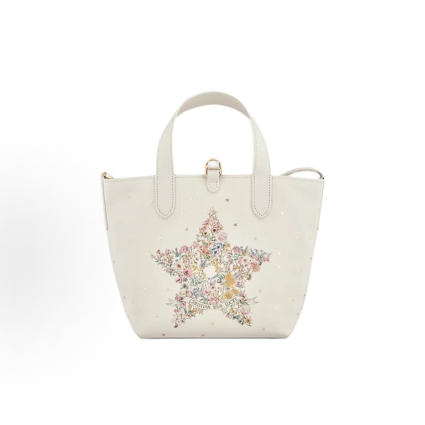 DIOR Toujours letter D button clasp single-shoulder crossbody bag, small size for women, cream white