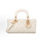 DIOR Lady D-Joy light gold finish pendant, detachable and adjustable shoulder strap, single-shoulder crossbody bag, Princess handbag, small size, women\'s style, cream white