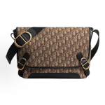 DIOR Jett jacquard shoulder strap CD buckle messenger bag, single-shoulder crossbody bag, medium size, unisex couple style, brown