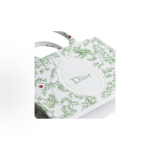 DIOR BookTote Four-leaf Clover embroidered Tote bag, shopping bag, single-shoulder crossbody handbag, medium-sized women\'s style, green and white