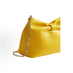 DIOR Bow hot-pressed gold-toned LOGO bow shaped clutch bag, single-shoulder bag, small size for women, yellow