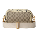 GUCCI retro gold hardware zipper opening and closing crossbody single-shoulder bag for men, beige and ebony color