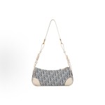 DIOR 30 Montaigne Gold finish metal CD logo single-shoulder bag Mini Women\'s denim blue with beige