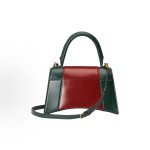 GUCCI x Balenciaga collaboration The Hacker Project Gold buckle color hourglass bag, single-shoulder crossbody handbag, unisex couple style, red and green