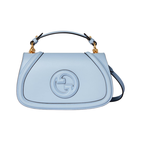 GUCCI Blondie brand logo metal accessory handbag medium-sized women\'s light blue