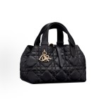 DIOR Toujours brand logo pendant, wicker pattern indigenous bag, small size, women\'s style, black