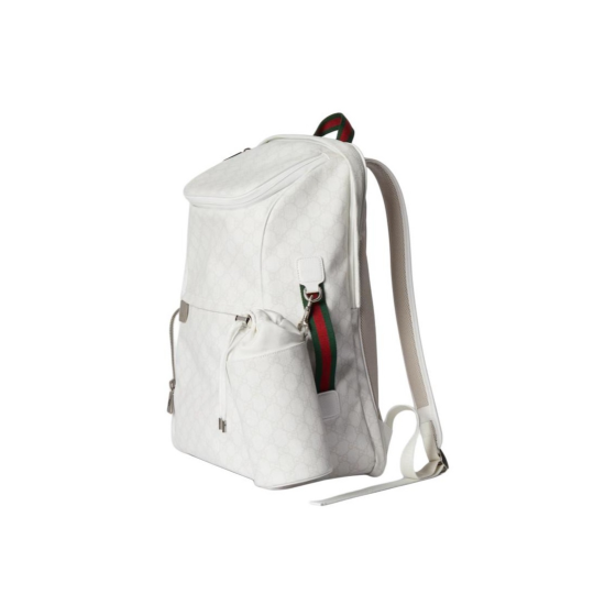GUCCI Double G zipper openable backpack for men, large size, white