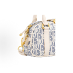 DIOR D-Vibe East-West brand Logo printed single-shoulder crossbody handbag, ultra-mini for women, blue with light biscuit color