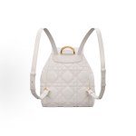 DIOR Caro adjustable shoulder strap flap drawstring opening and closing backpack, medium size for women, white