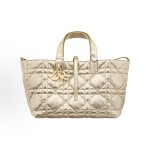 DIOR Toujours metal pendant adjustable shoulder strap Indigenous bag single-shoulder handbag medium-sized women\'s gold