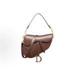 DIOR Saddle stirrup D-shaped pendant adjustable and detachable shoulder strap saddle bag, single-shoulder crossbody handbag, women\'s bull blood color