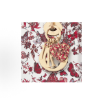 DIOR Lady Dior My ABCDior Adjustable shoulder strap butterfly heart-shaped pendant pattern printed Princess bag, single-shoulder crossbody handbag, small size for women, white and red