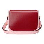 GUCCI 1955 vintage gold buckle with color trim saddle bag, crossbody single-shoulder bag, small size for women, red and pink