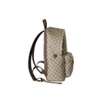 A medium-sized men\'s GUCCI Ophidia gold combination backpack in beige and dark brown