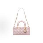 DIOR Lady D-Joy pendant with a detachable adjustable shoulder strap, single-shoulder crossbody handbag, small size for women, light pink