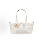 DIOR Toujours oversized wire-patterned metal pendant single-shoulder handbag, small size for women, cream white
