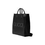 GUCCI letter logo adjustable shoulder strap hook open and close Tote bag, shopping bag, handbag, medium size, men\'s style, black