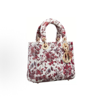 DIOR Lady Dior My ABCDior Adjustable shoulder strap butterfly heart-shaped pendant pattern printed Princess bag, single-shoulder crossbody handbag, small size for women, white and red