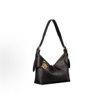 DIOR Voyage 26S retro gold finish metal pleated design single-shoulder bag medium-sized women\'s black