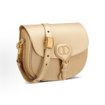 DIOR Bobby solid color shoulder strap adjustable crossbody bag, single-shoulder bag, medium-sized women\'s light camel color, Morandi color