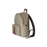 A medium-sized men\'s GUCCI Ophidia gold combination backpack in beige and dark brown