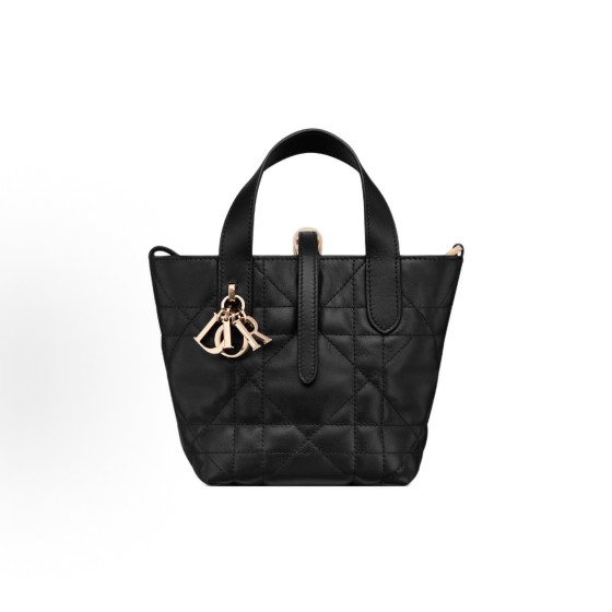 DIOR Toujours light gold metal CD Lock buckle detachable shoulder strap Tote bag Tote bag shopping bag single-shoulder handbag regular women\'s style black