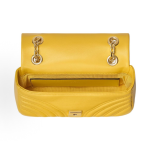 GUCCI GG Marmont herringbone design gold hardware single-shoulder bag, small size for women in yellow