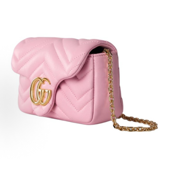 GUCCI GG Marmont gold hardware accessories single-shoulder bag mini Women\'s light pink