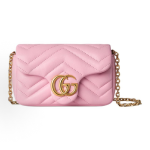 GUCCI GG Marmont gold hardware accessories single-shoulder bag mini Women\'s light pink